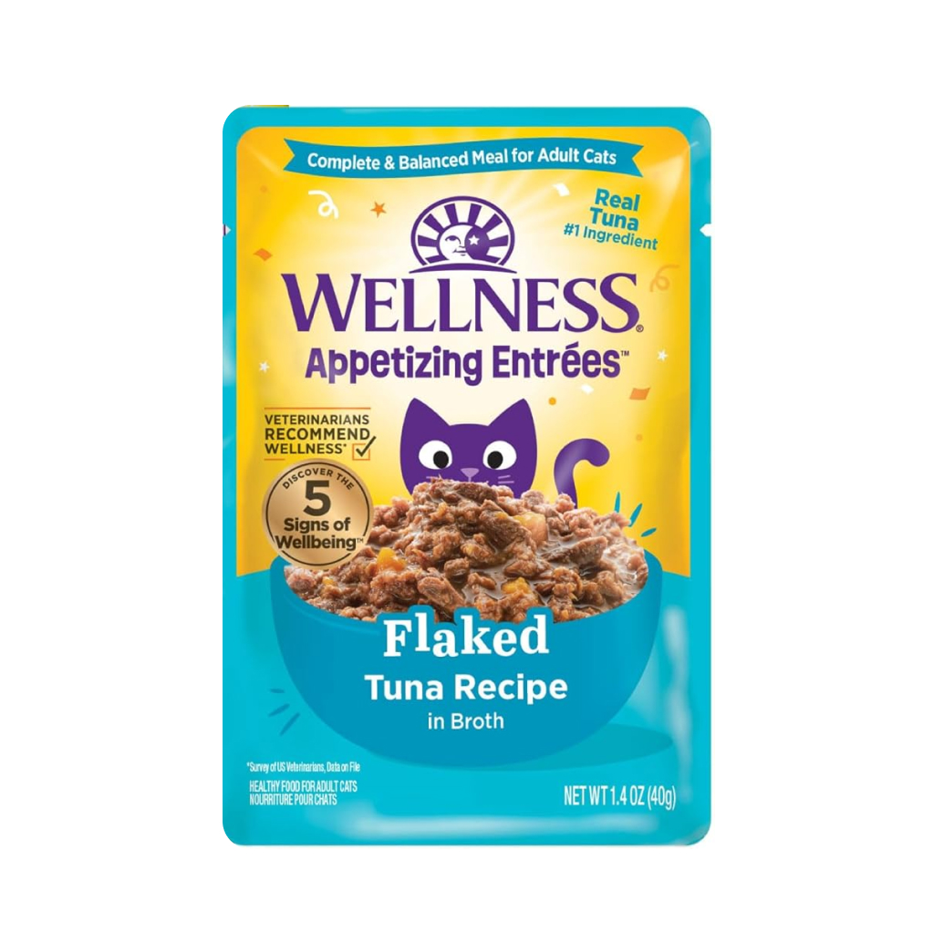 Wellness Appetizing Entrées Flaked Tuna Recipe in Sauce Wet Cat Food Pouch, 1.4-oz image number null