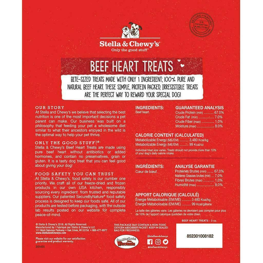 Stella & Chewy's Freeze-Dried Raw Beef Heart Treats, 3-oz image number null