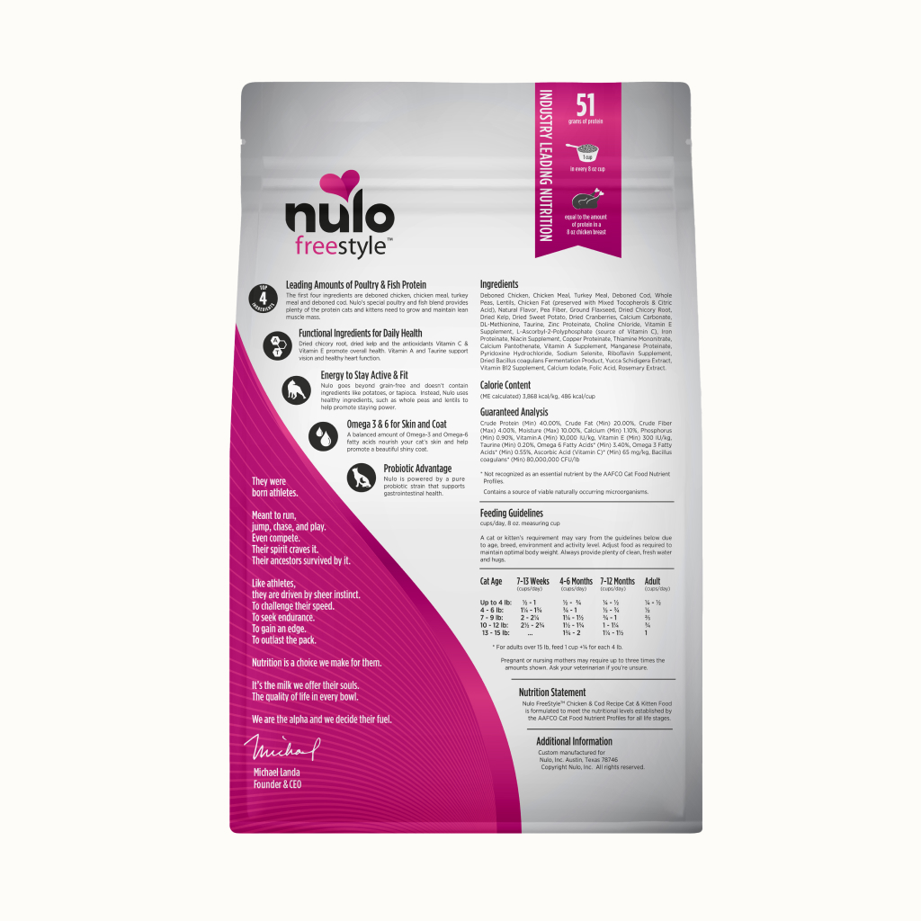 Nulo FreeStyle Cat & Kitten Grain-Free Chicken & Cod Bag, 5LB image number null