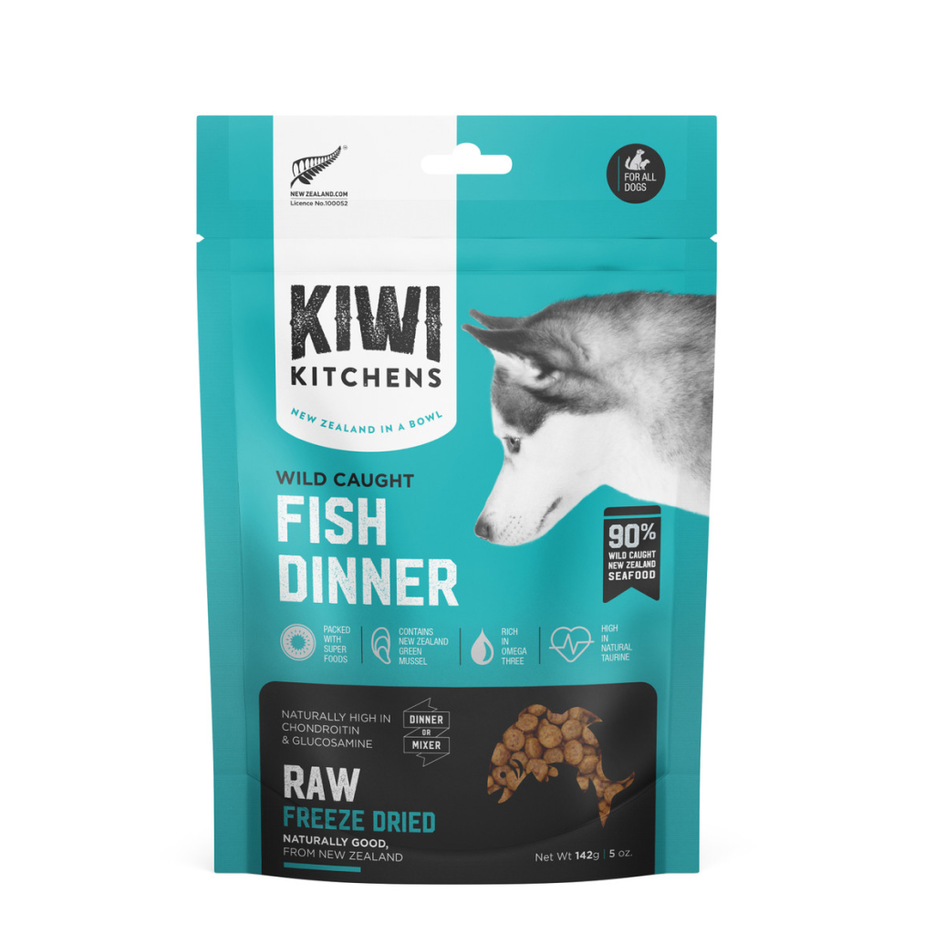 Kiwi Kitchens Raw Freeze Dried Fish Dinner Dog Food, 5-oz image number null