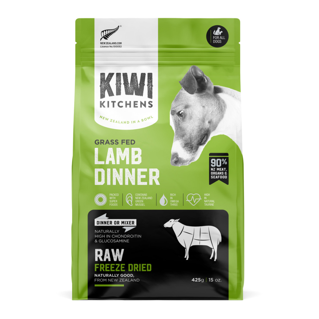 Kiwi Kitchens Raw Freeze Dried Lamb Dinner Dog Food, 15-oz image number null