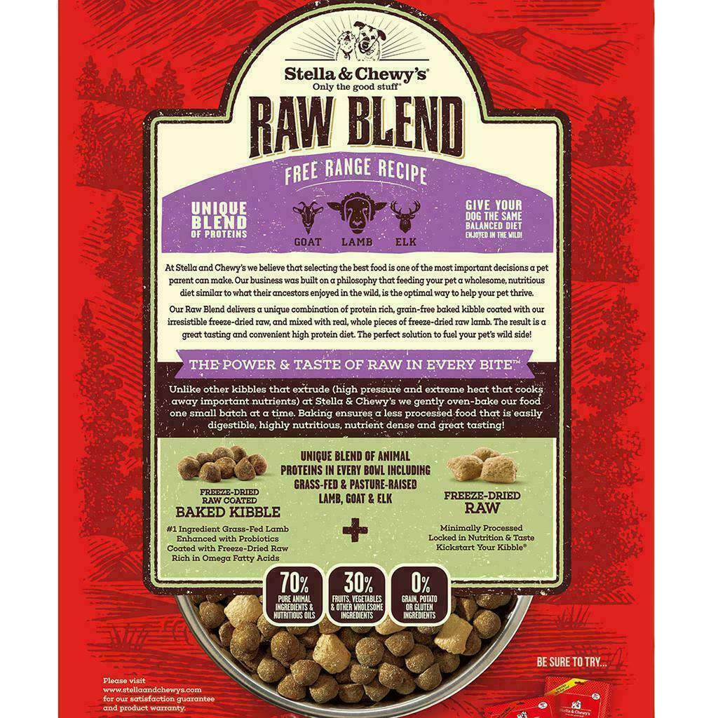 Stella & Chewy's Dog Raw Blend Kibble, Free Range Recipe, 22-lb image number null