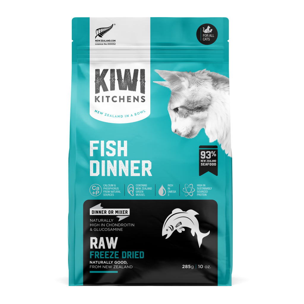 Kiwi Kitchens Raw Freeze Dried Fish Dinner Cat Food, 10-oz image number null