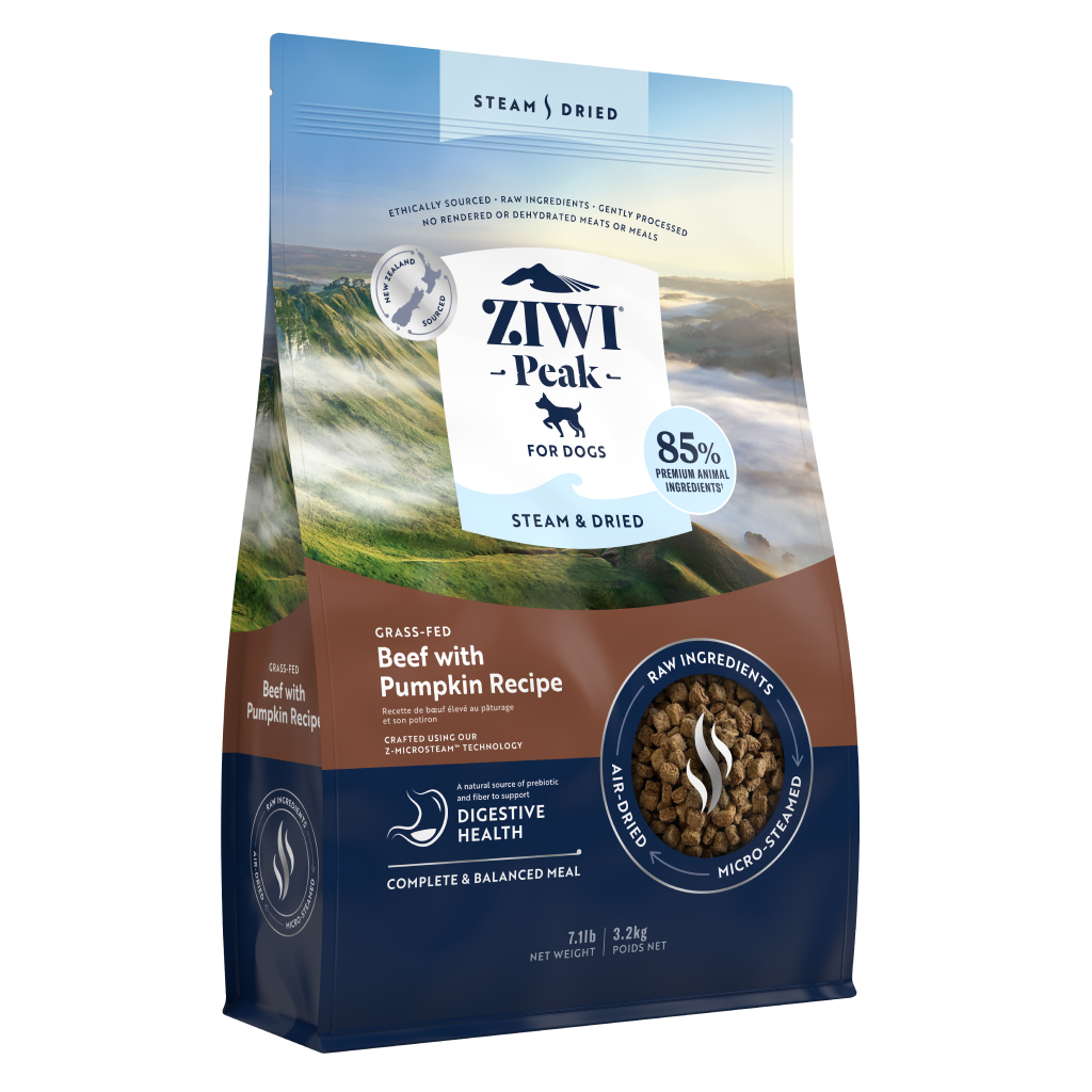 Ziwi Peak Steam & Dried Beef with Pumpkin Recipe Dog Food, 7.1-lb image number null