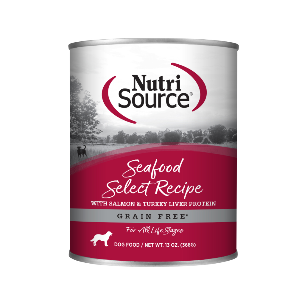 NutriSource Grain-Free Seafood Select Wet Dog Can, 13-oz image number null