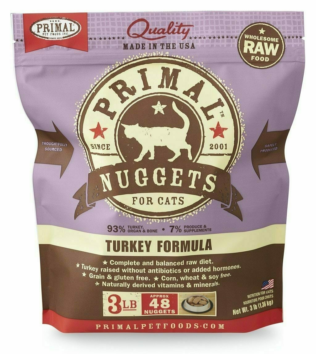 Frozen Feline Turkey Formula Nuggets 3-lb image number null