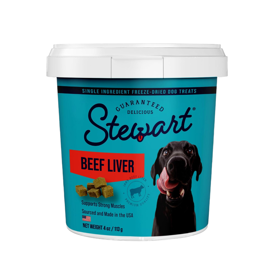 Stewart Single Ingredient Freeze Dried Raw Beef Liver Dog Treats, 4-oz image number null