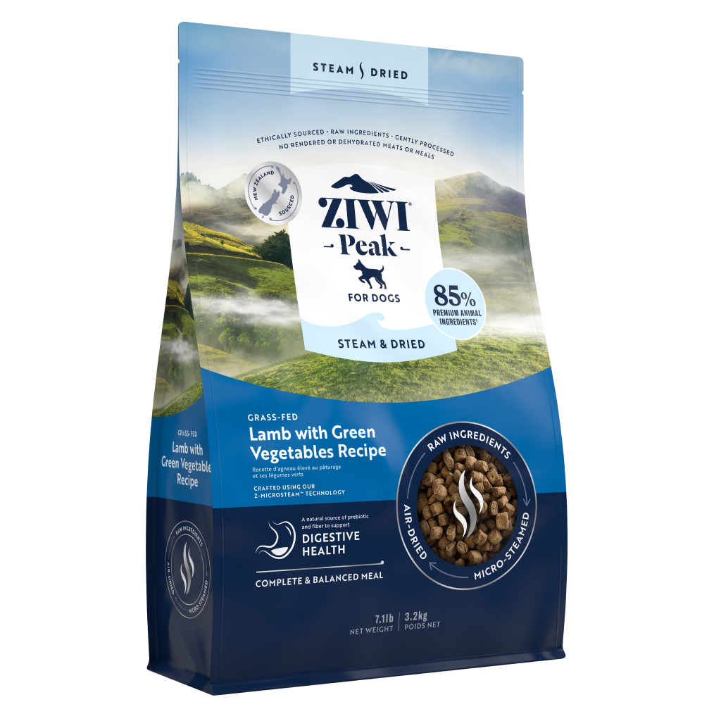 Ziwi Peak Steam & Dried Lamb with Green Vegetables Recipe Dog Food, 7.1-lb image number null