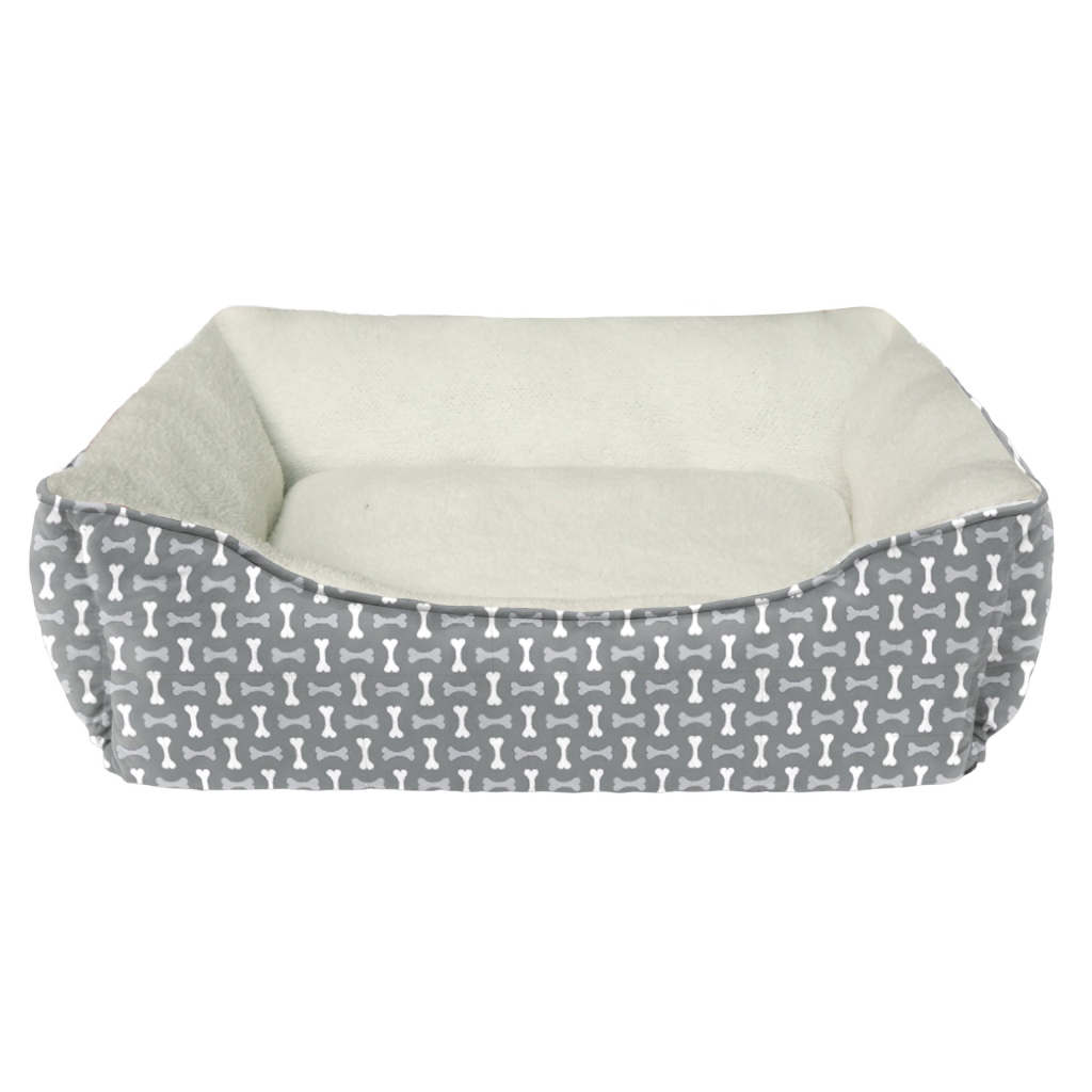 Ethical Products Sleep Zone Tossed Bones Gray Dog Bed, 20" image number null