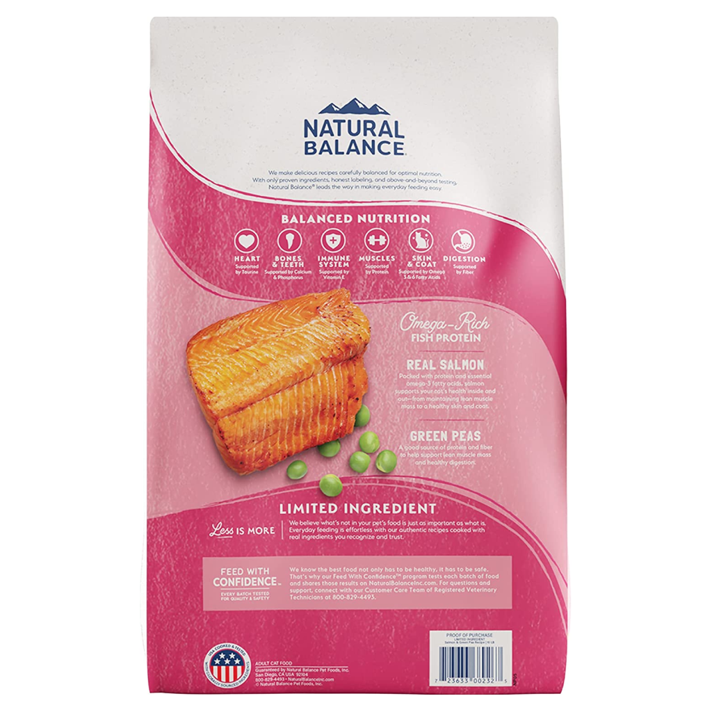 Natural Balance Limited Ingredient Diet Salmon & Green Pea Grain-Free Dry Adult Cat Food 4-lb. image number null