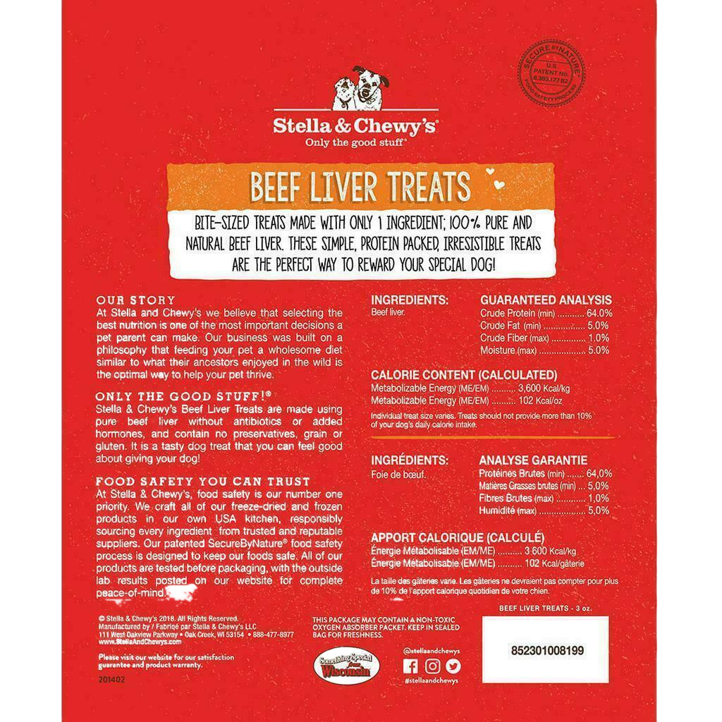 Stella & Chewy's Freeze-Dried Raw Beef Liver Treats, 3-oz image number null