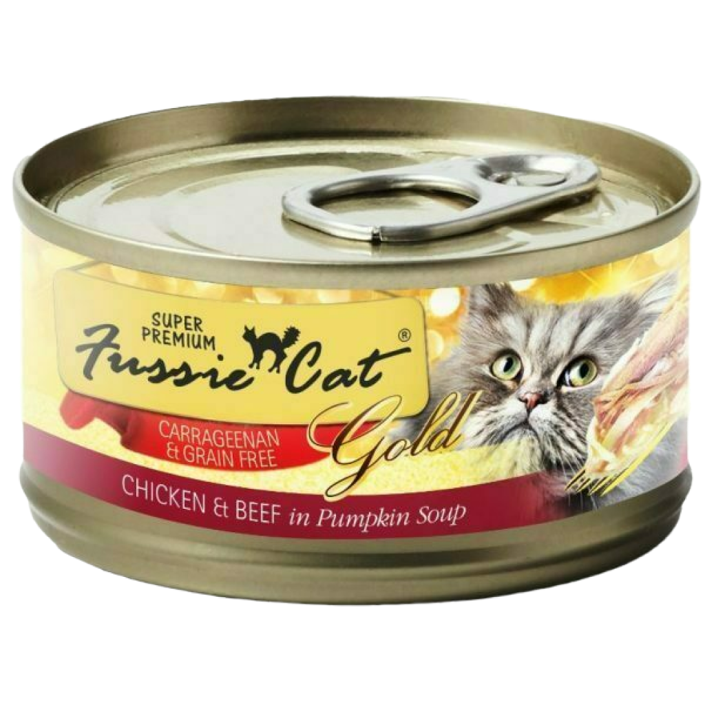 Fussie Cat Super Premium Grain Free Chicken And Beef In Pumpkin Soup Canned Cat Food 2.82-oz image number null