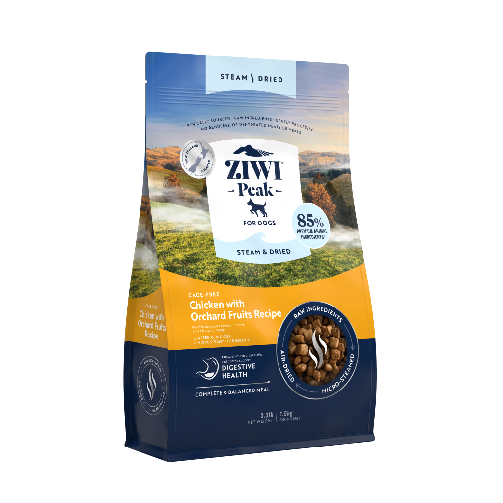 Ziwi Peak Steam & Dried Chicken with Orchard Fruits Recipe Dog Food, 3.3-lb image number null