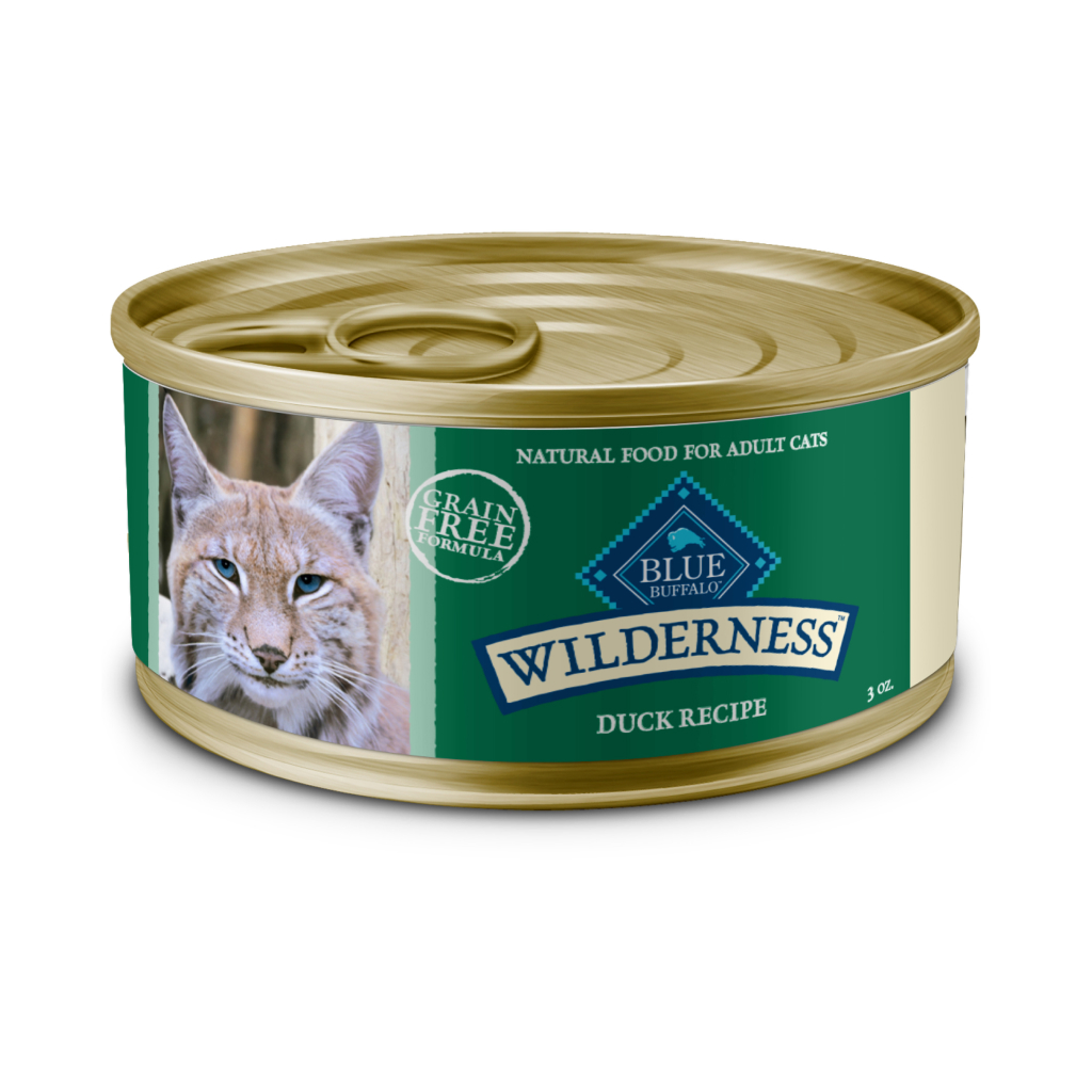 Blue Buffalo Wilderness Natural High-Protein Grain-Free Duck Paté Adult Wet Canned Cat Food, 3-oz image number null