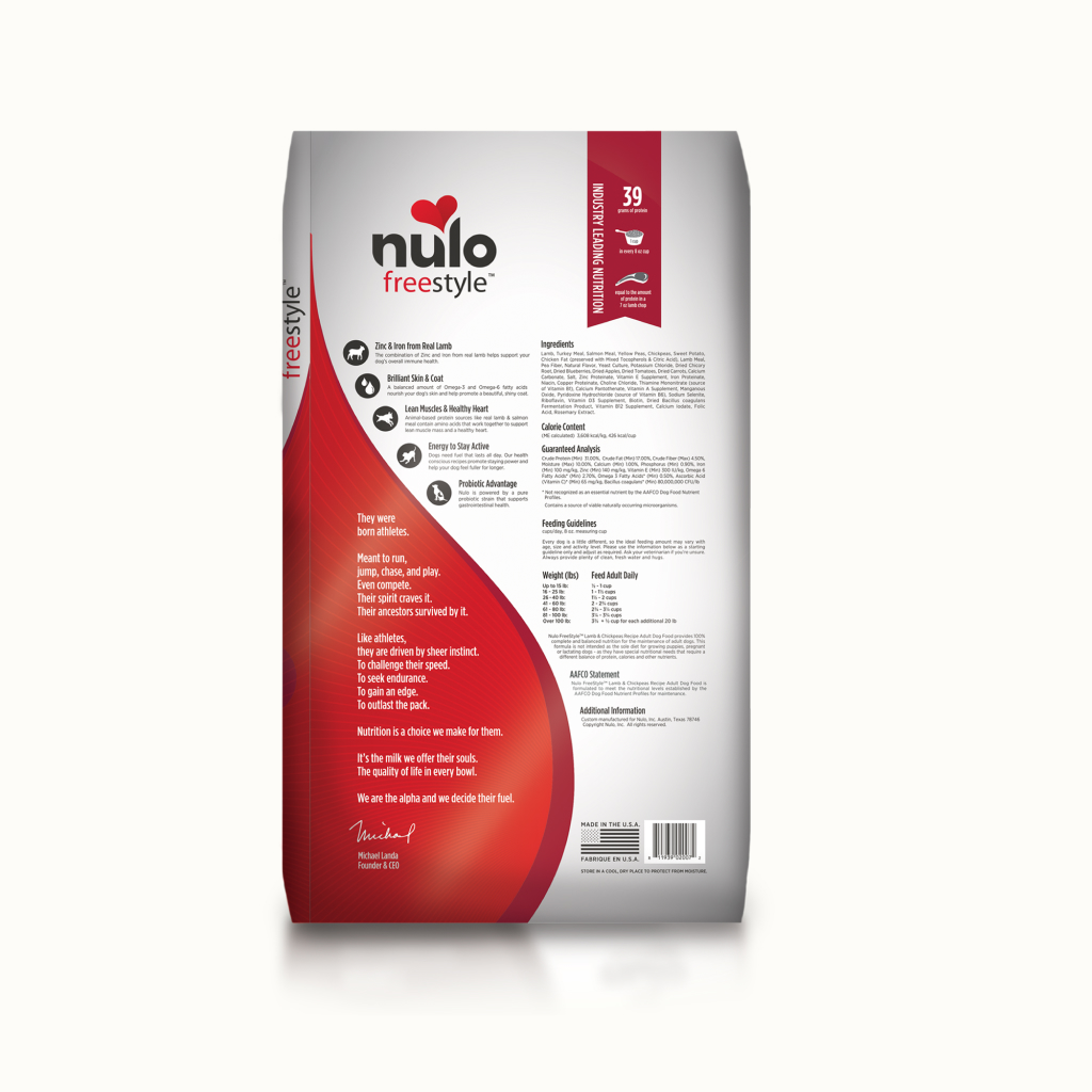 Nulo FreeStyle Adult Dog Grain-Free Lamb & Chickpeas Bag, 24-lb image number null