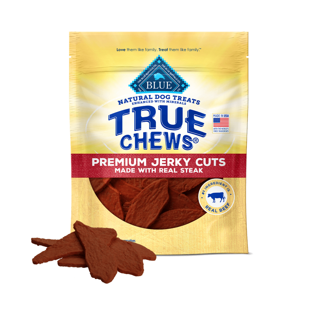 Blue Buffalo BLUE True Chews Premium Jerky Cuts with Real Steak Natural Dog Treats, 10-oz image number null