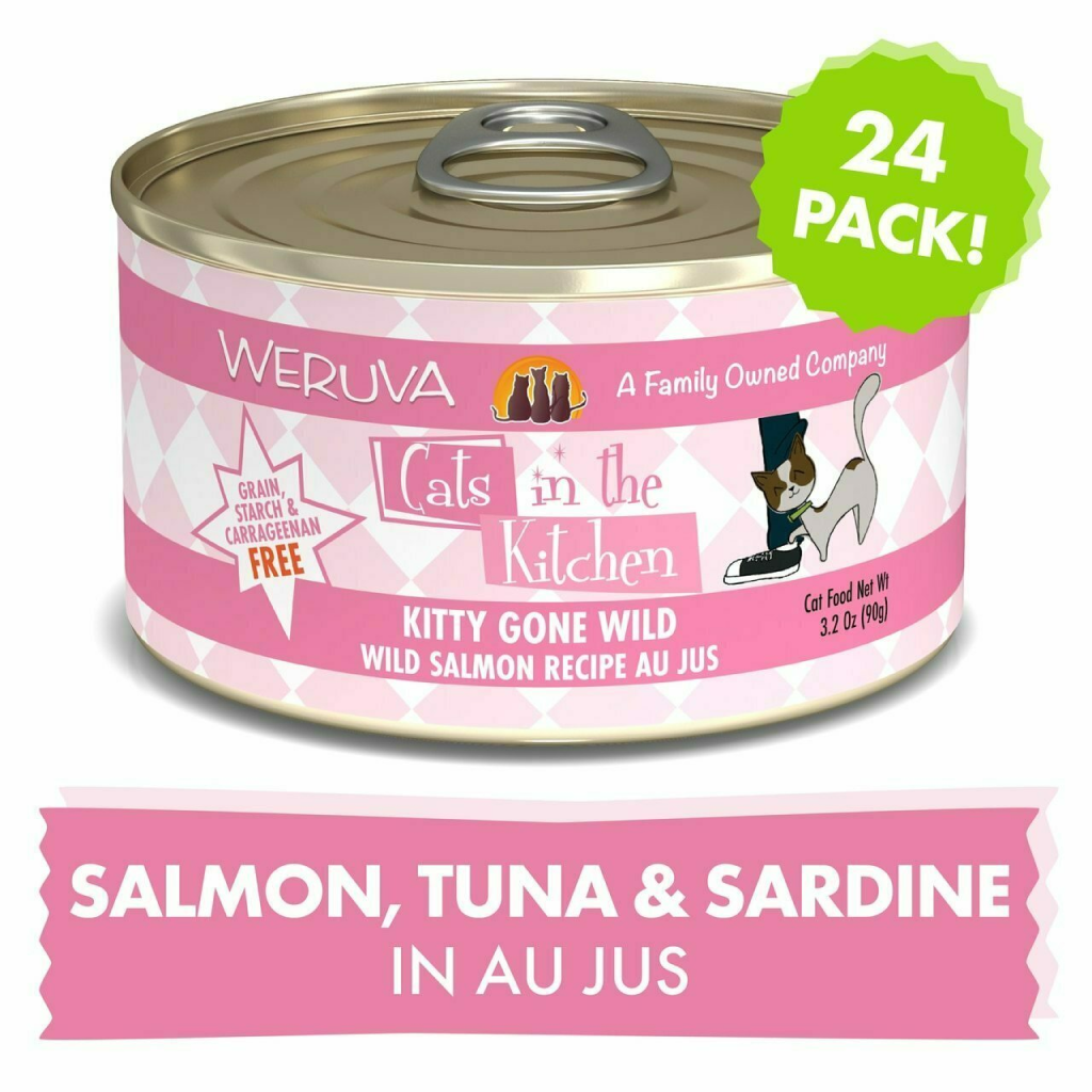 Weruva Cats In The Kitchen, Kitty Gone Wild With Wild Salmon Au Jus Cat Food image number null