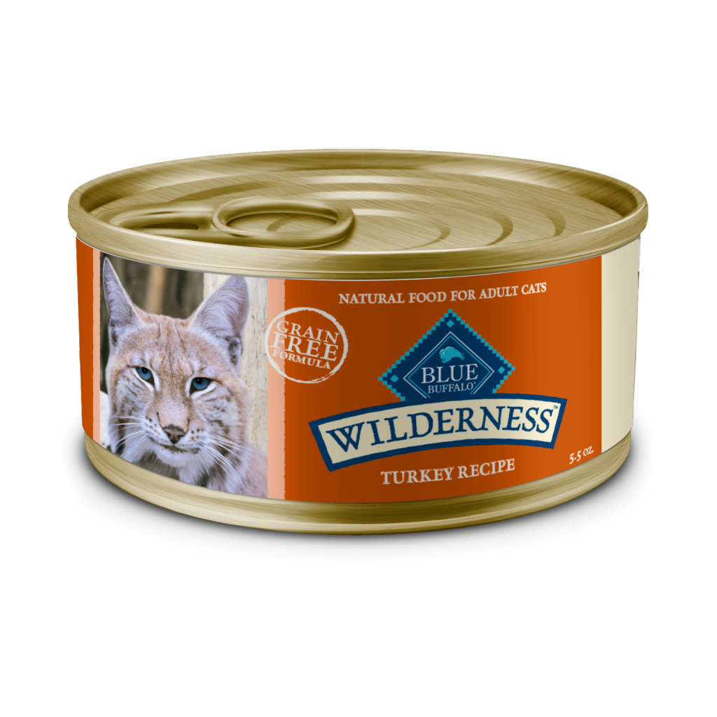 Blue Buffalo Wilderness Natural High-Protein Grain-Free Turkey Paté Adult Wet Canned Cat Food, 5.5-oz image number null