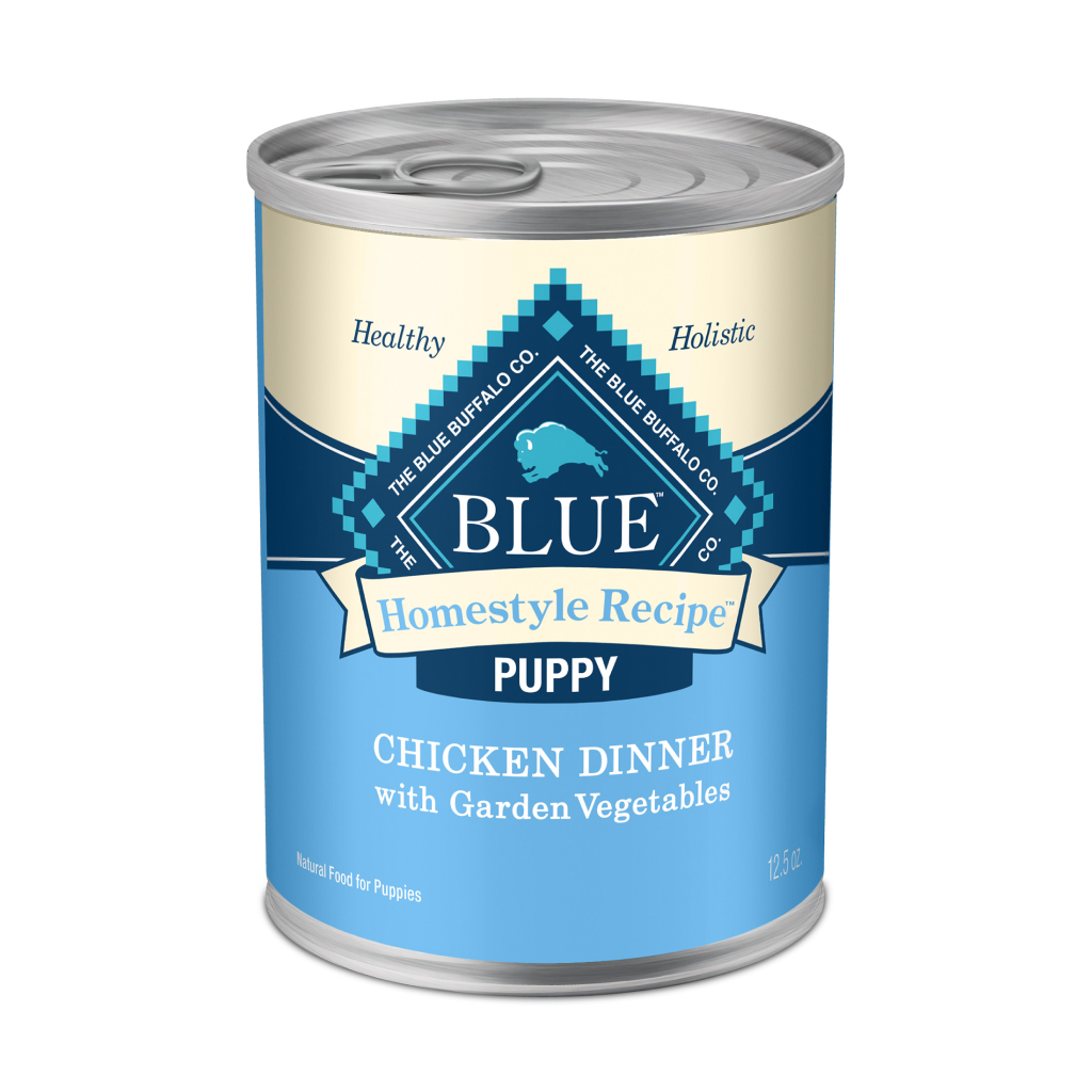 Blue Buffalo Homestyle Recipe Chicken Dinner with Garden Vegetables & Brown Rice Puppy Wet Canned Dog Food, 12.5-oz image number null