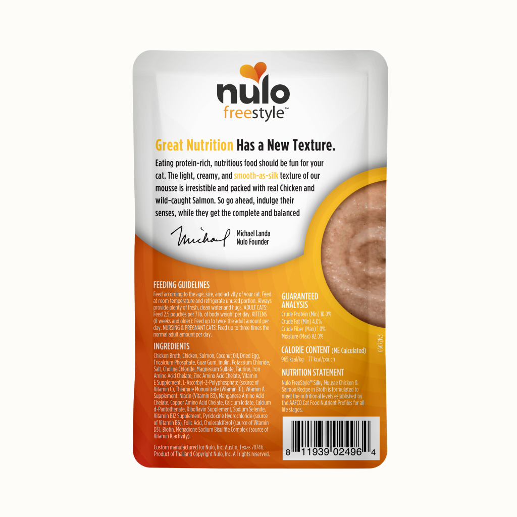 Nulo FreeStyle Cat Silky Mousse Chicken & Salmon Pouch, 2.8-oz image number null