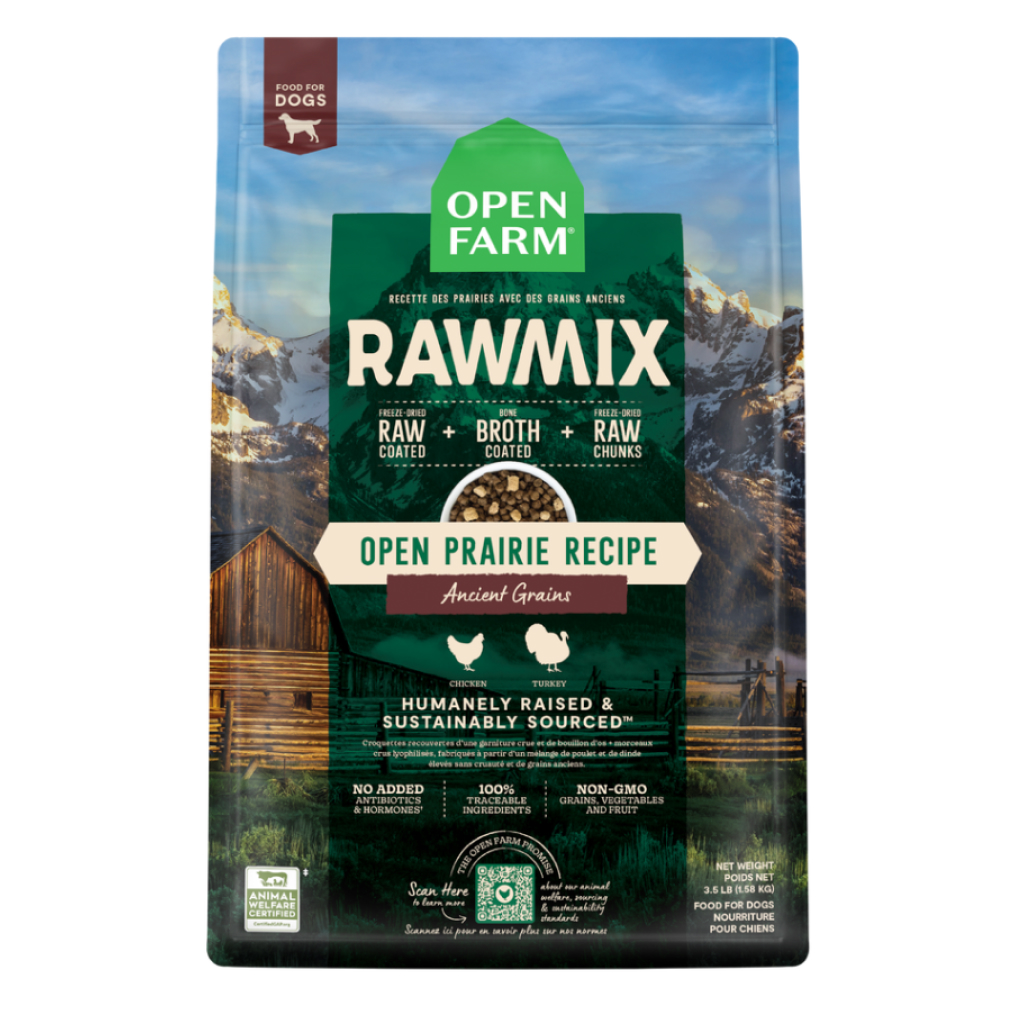 Open Farm Dog Raw Mix Open Prairie with Ancient Grains Recipe, 3.5-lb image number null