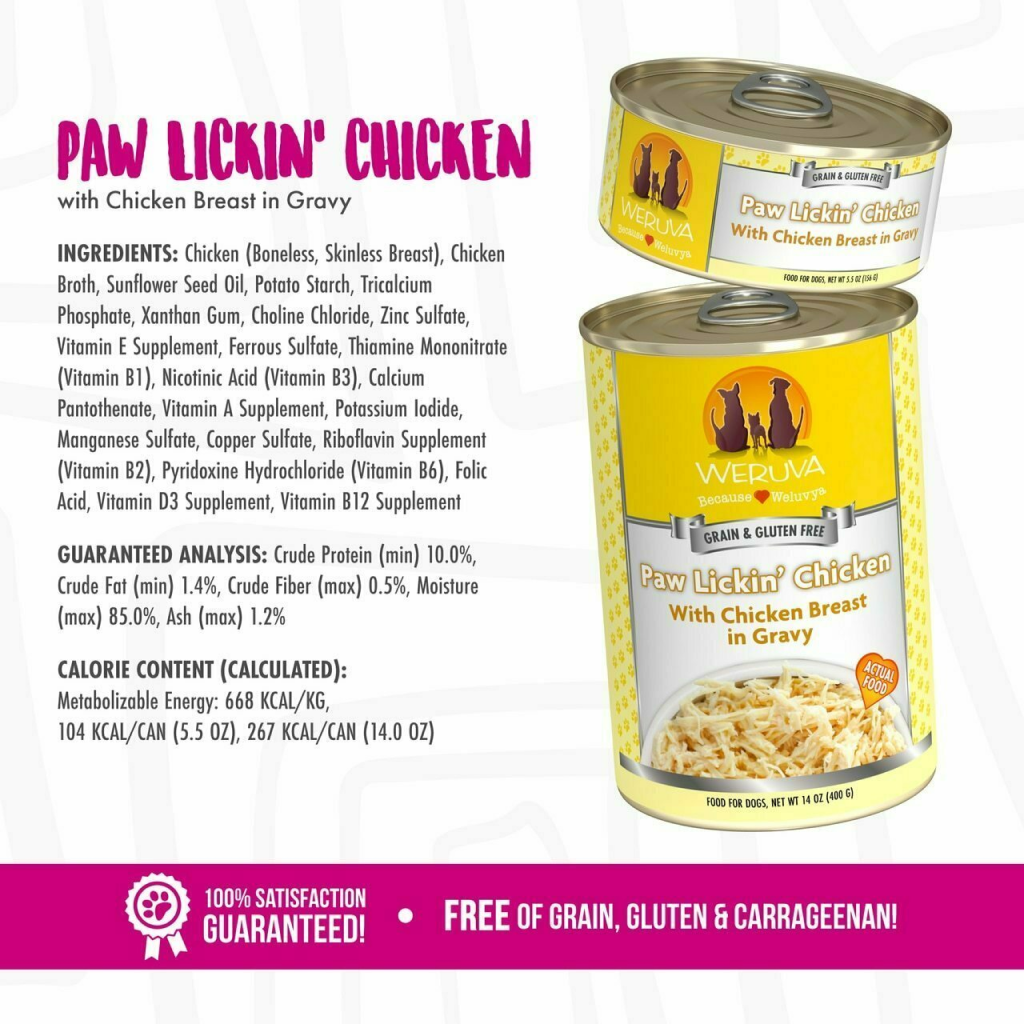 Weruva Classic Dog Food, Paw Lickin Chicken With Chicken Breast In Gravy image number null