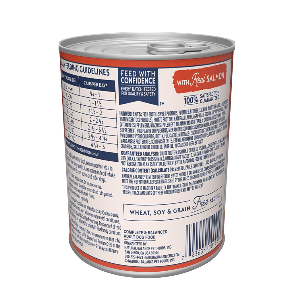 Natural Balance Limited Ingredient Sweet Potato & Salmon Recipe Dog Wet Can, 13-oz image number null