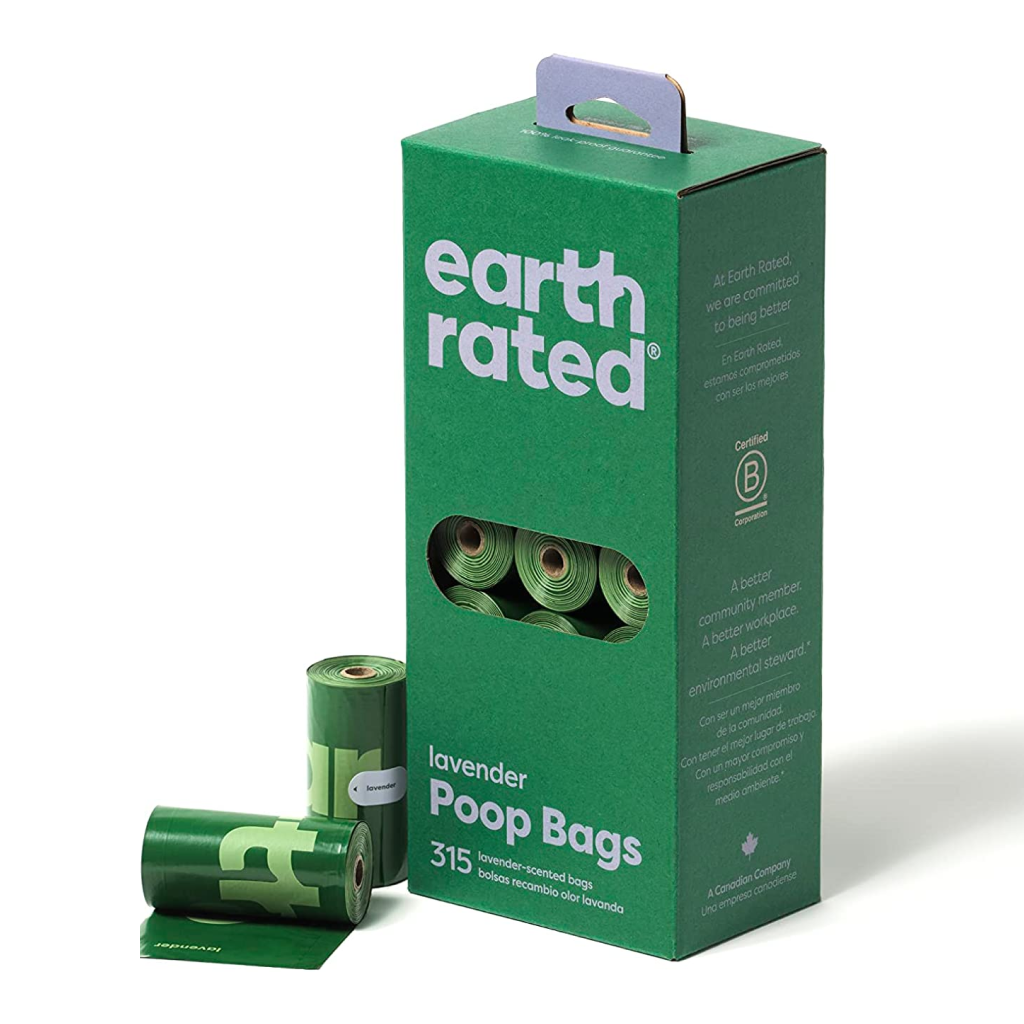 Earth Rated Dog Waste Bags, Extra Thick and Strong Poop Bags, Guaranteed Leak-proof, Lavender-scented, 15 Bags Per Roll image number null