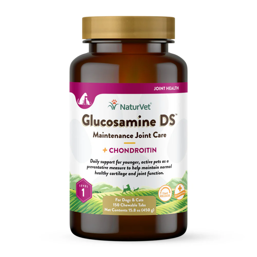 Naturvet Glucosamine Ds Level 1 Maintenance, Joint Care Support Supplement For Dogs And Cats, Time Release Chewable Tablets, Made In The USA, 150 Count image number null