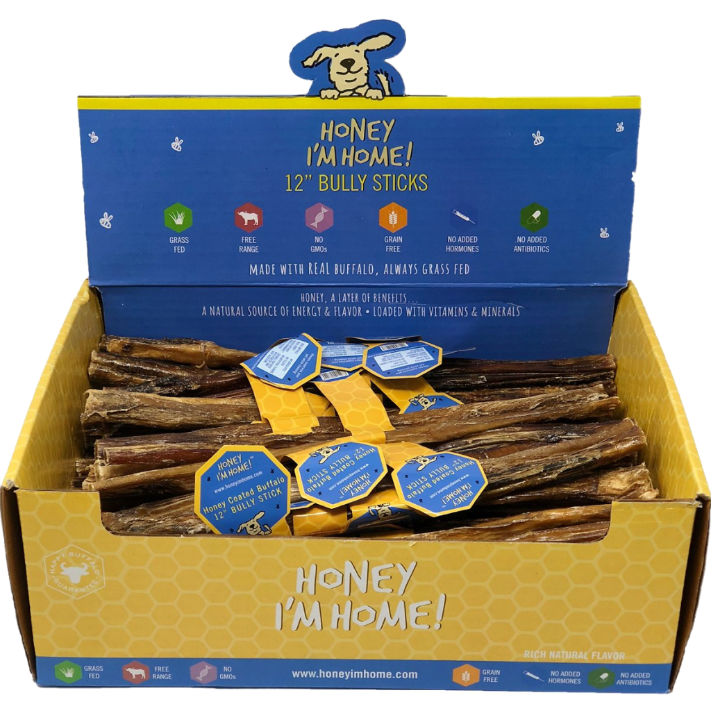 Natural Honey Coated Buffalo Chews, 12" Bully Sticks 1-piece image number null