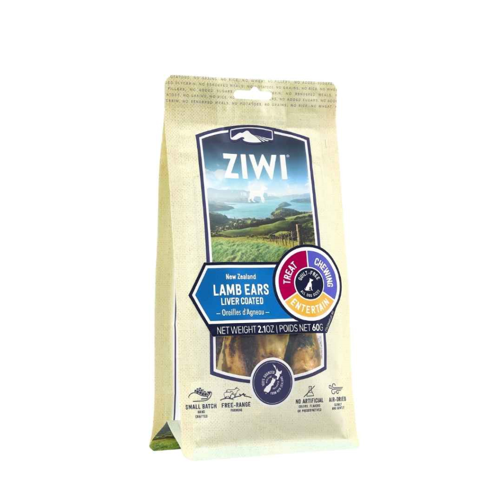 ZIWI New Zealand Lamb Ears Liver Coated Dog Treats, All Sizes, 2.1-oz image number null