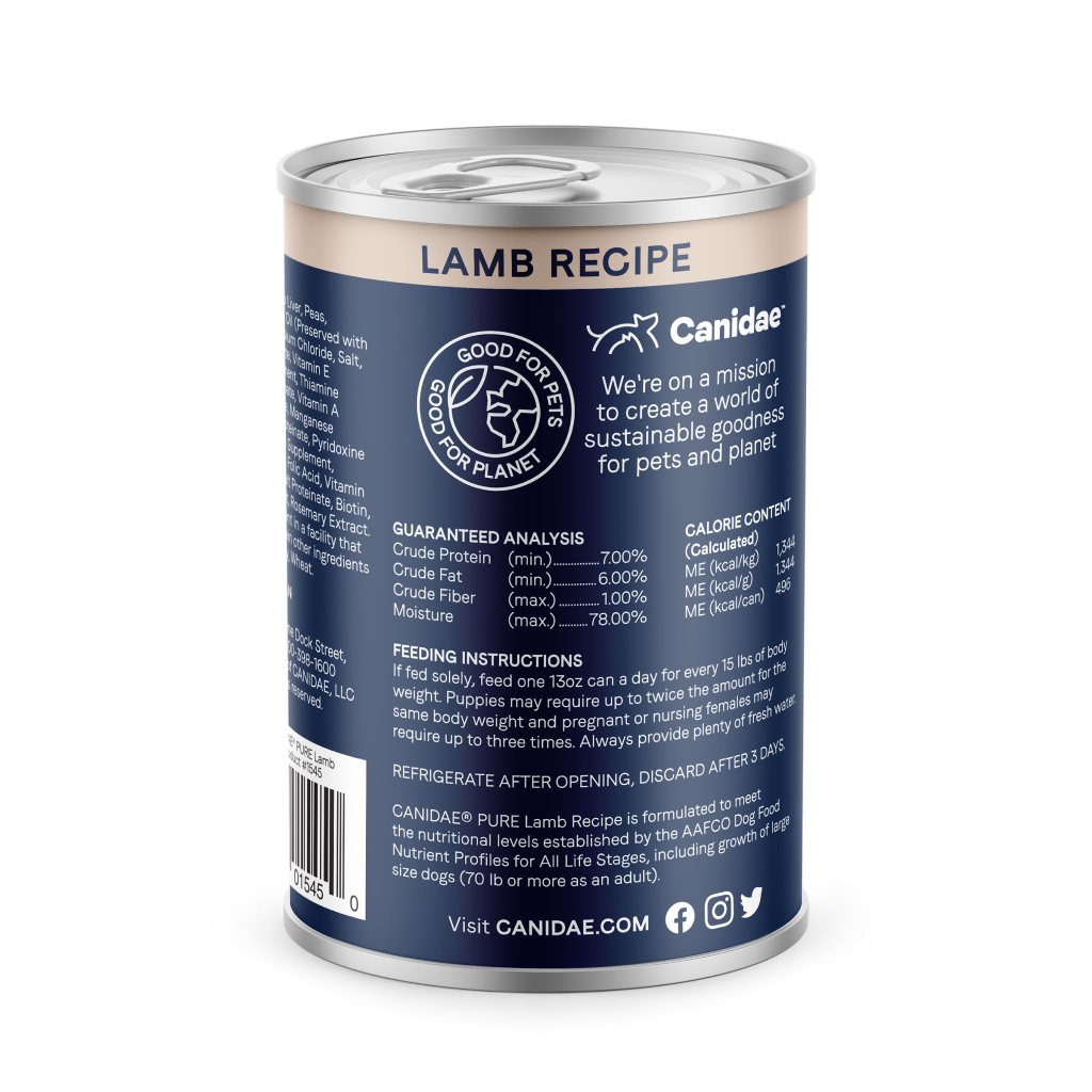 Canidae Lamb Recipe Dog Can, 13-oz image number null