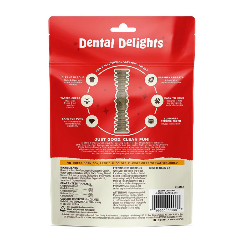 Stella & Chewy's Dental Delights Large Dog Dental Treats, 23.2-oz image number null