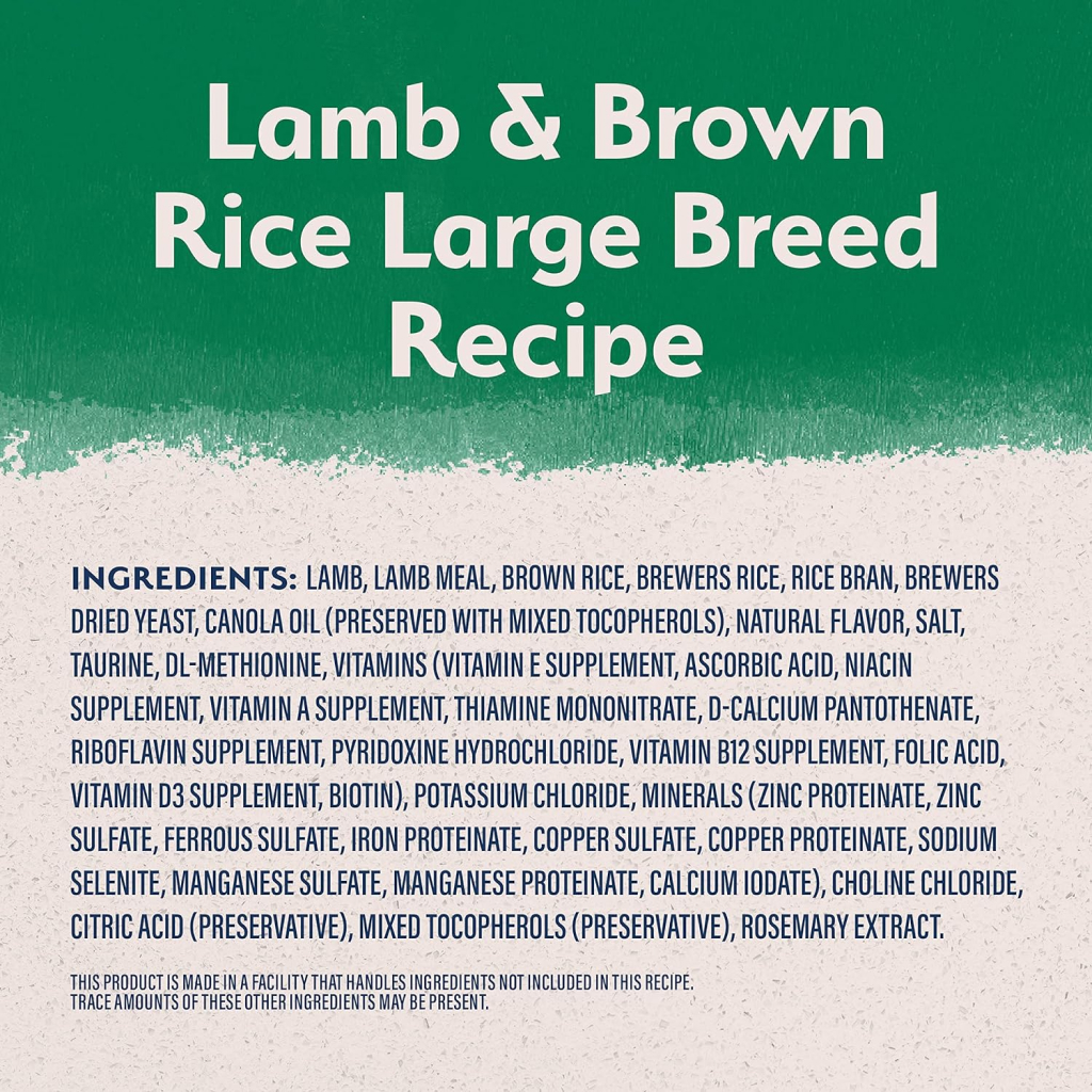 Natural Balance Limited Ingredient Lamb & Brown Rice Large Breed Recipe Dog Dry Food Bag, 26-lb image number null