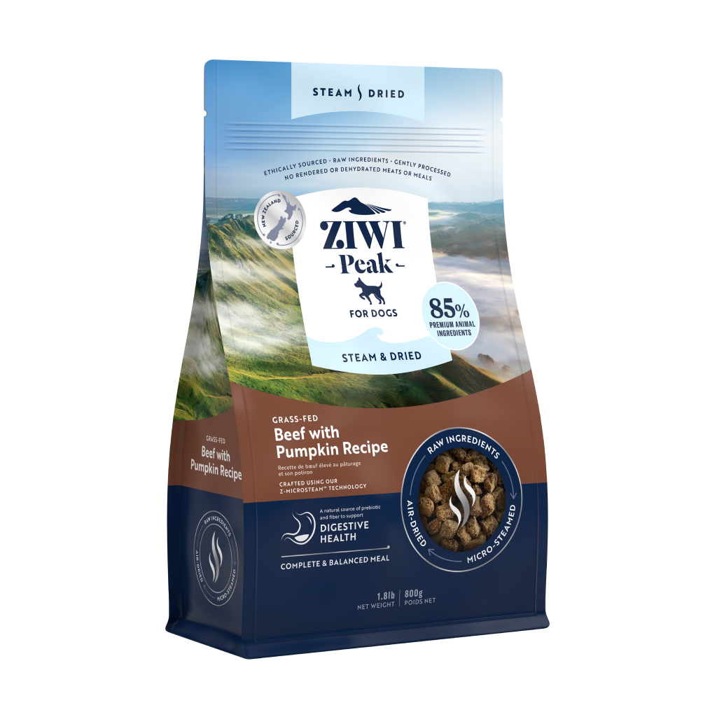 Ziwi Peak Steam & Dried Beef with Pumpkin Recipe Dog Food, 1.8-lb image number null