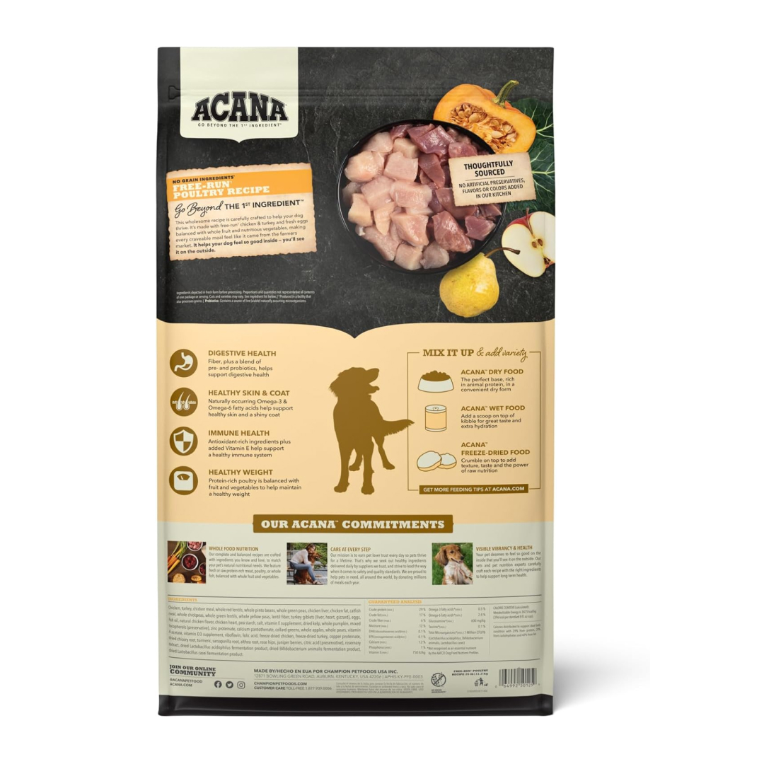 Acana Free-Run Poultry Recipe Grain-Free Dog Food image number null