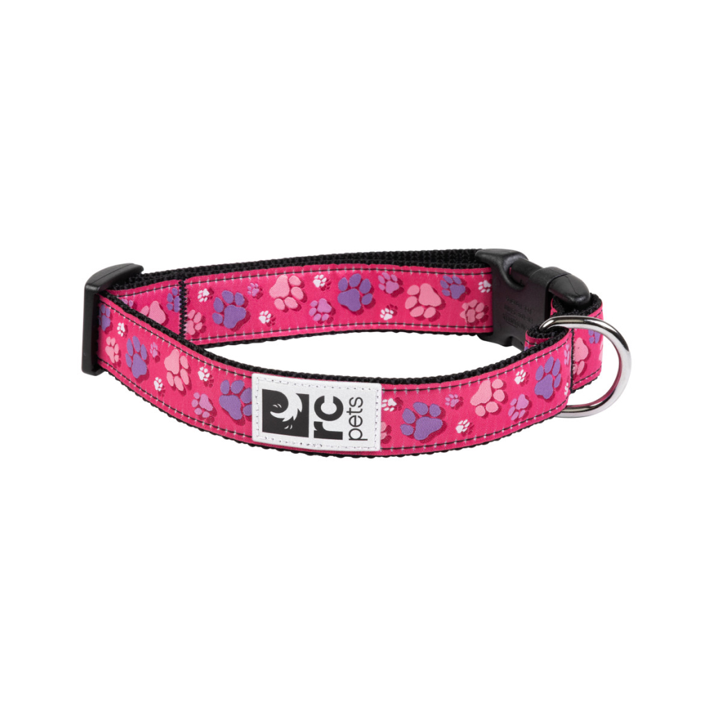 RC Pets 1" Dog Clip Collar Fresh Tracks Pink, Medium image number null