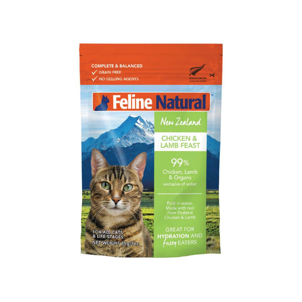 Feline Natural Chicken & Lamb Grain-Free Pouch, 3-oz image number null