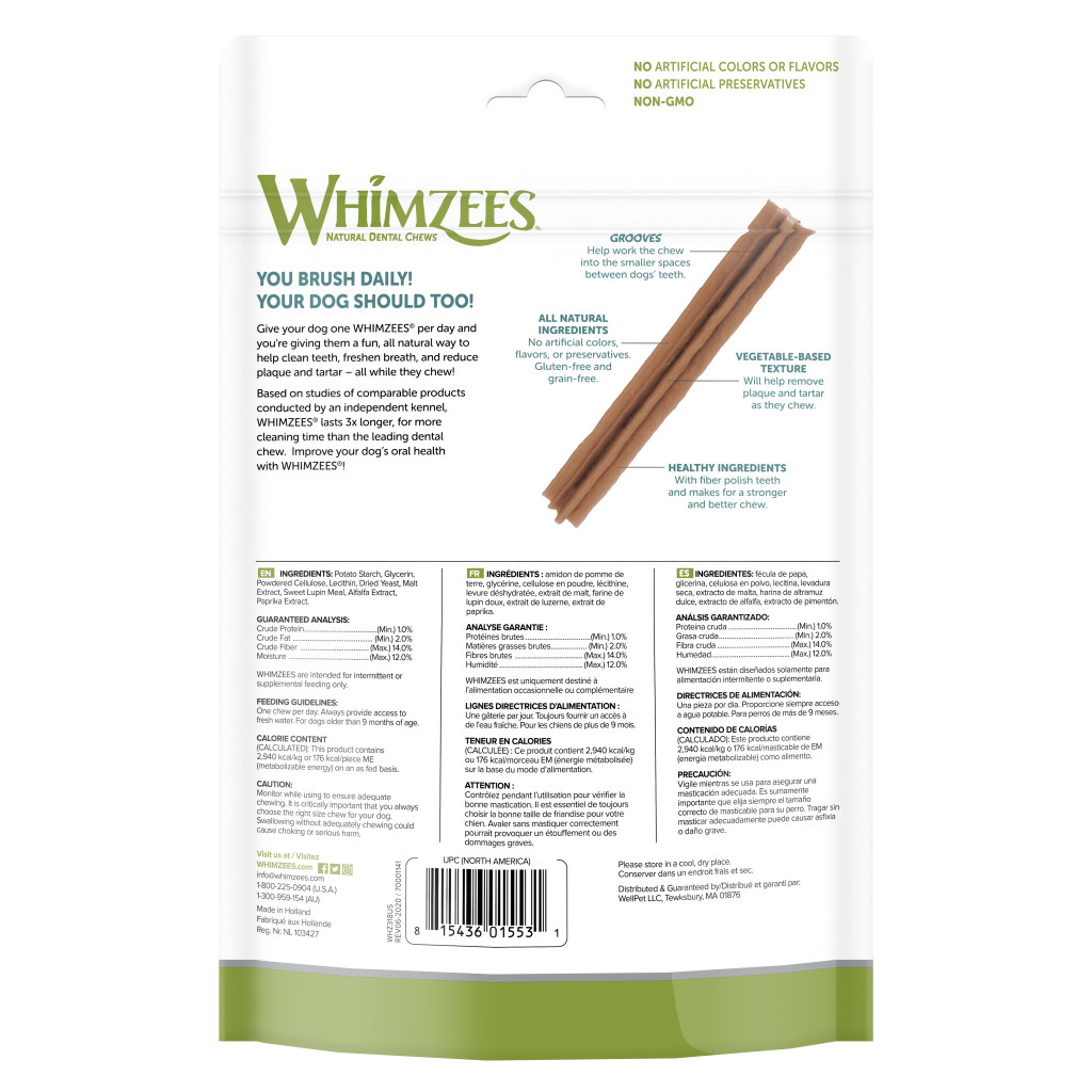 Whimzees Dog Stix Natural Dental Chews, X-Small image number null