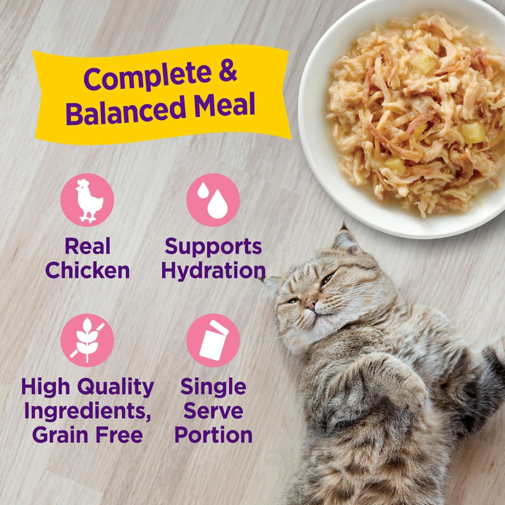 Wellness Appetizing Entrées Shredded Chicken & Duck Recipe in Sauce Wet Cat Food Pouch, 1.4-oz image number null