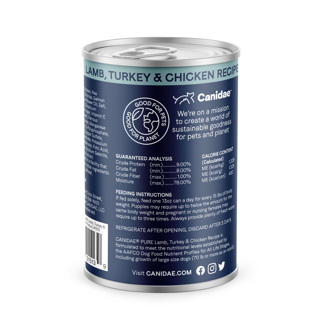 Canidae Lamb, Turkey & Chicken Recipe Dog Can, 13-oz image number null