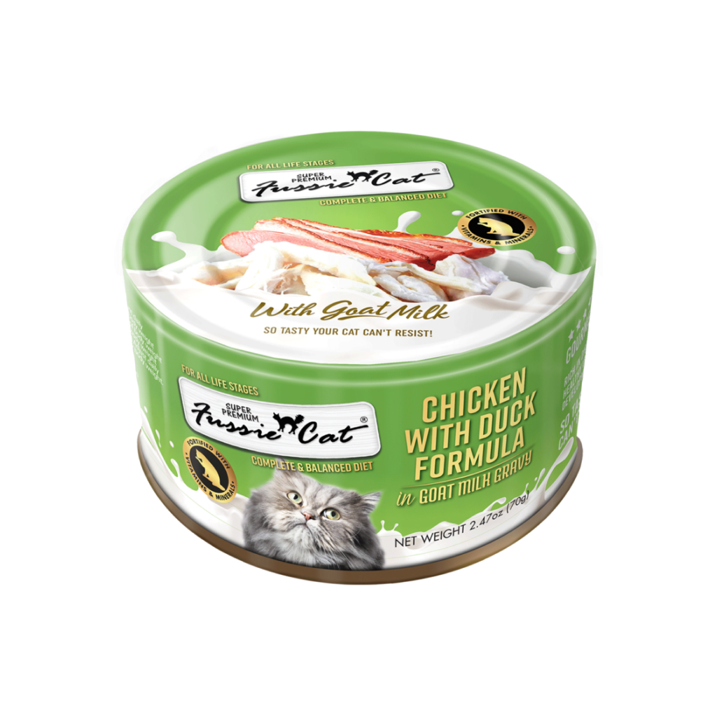 Fussie Cat Chicken with Duck Formula in Goat Milk Gravy Cat Can, 2.47-oz image number null