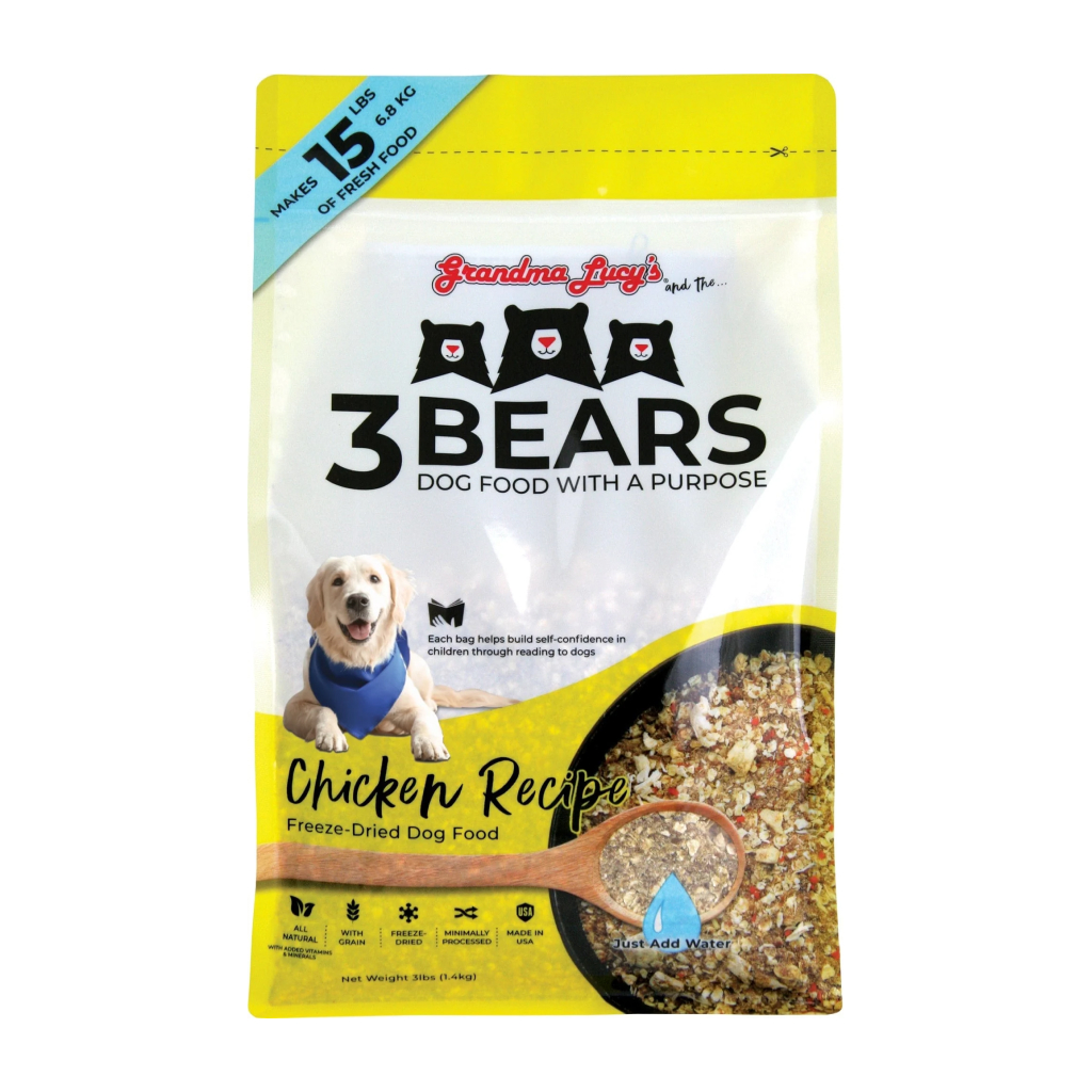 Grandma Lucy's 3 Bears Chicken Freeze-Dried Dog Food, 3-lb image number null