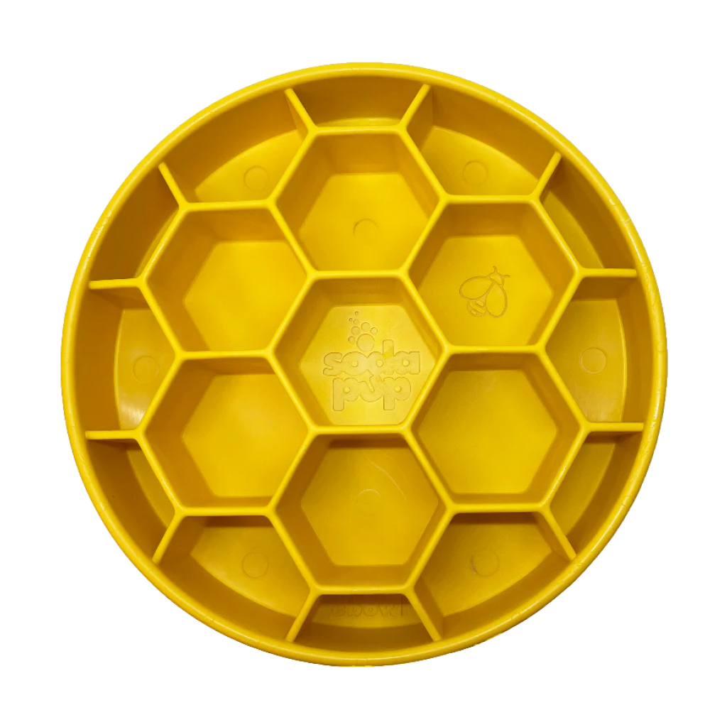 Soda Pup Honeycomb Enrichment Deep Slow Feeder Bowl, Yellow image number null