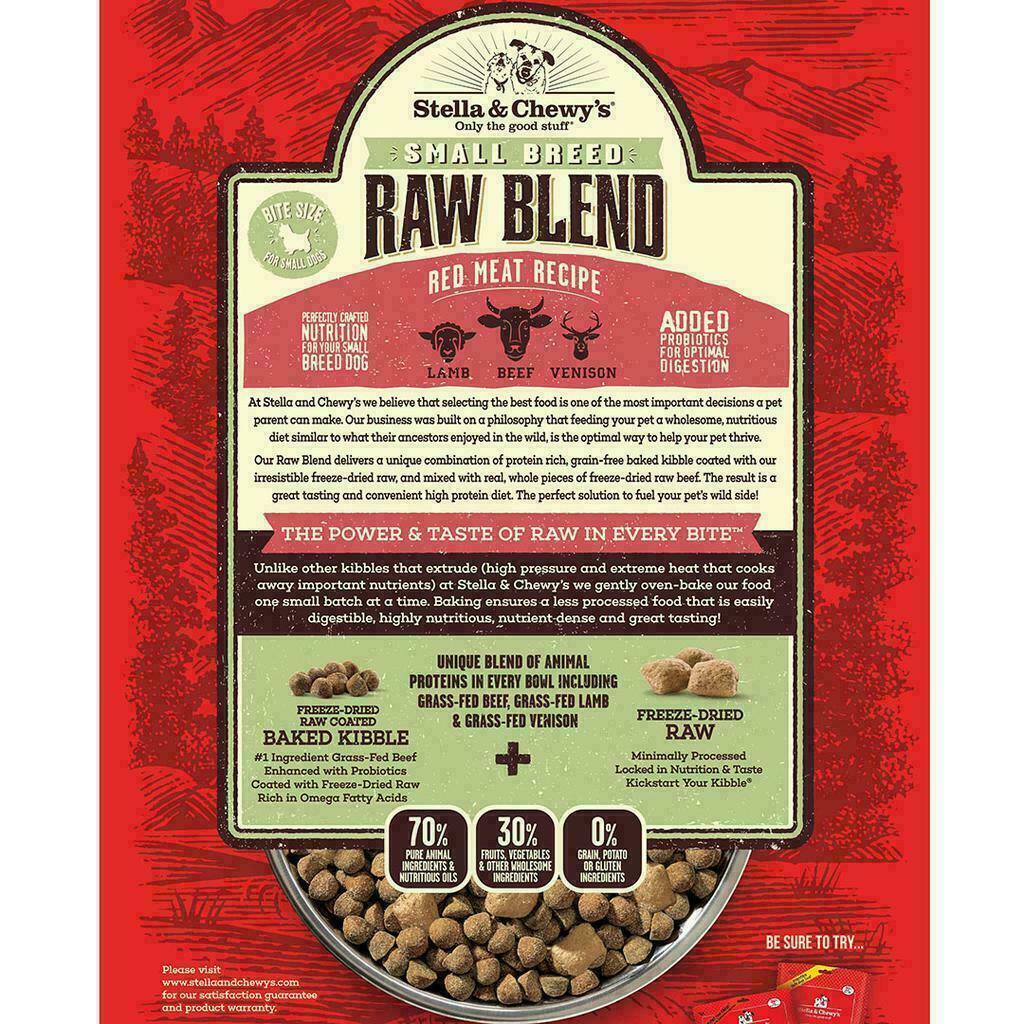 Stella & Chewy's Dog Raw Blend Kibble, Red Meat Recipe For Small Breeds, 3.5-lb image number null