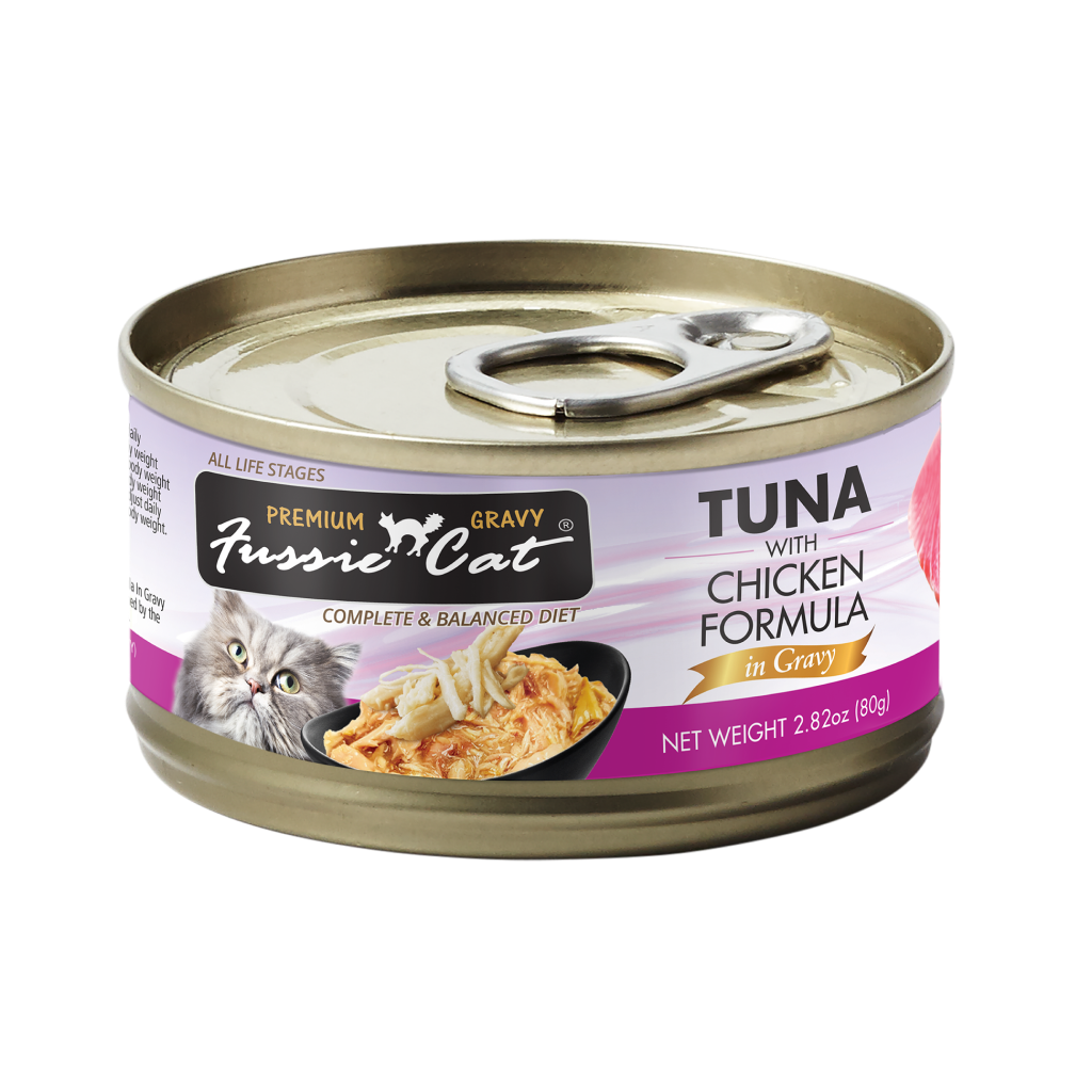 Fussie Cat Premium Tuna with Chicken in gravy Can, 2.82-oz image number null