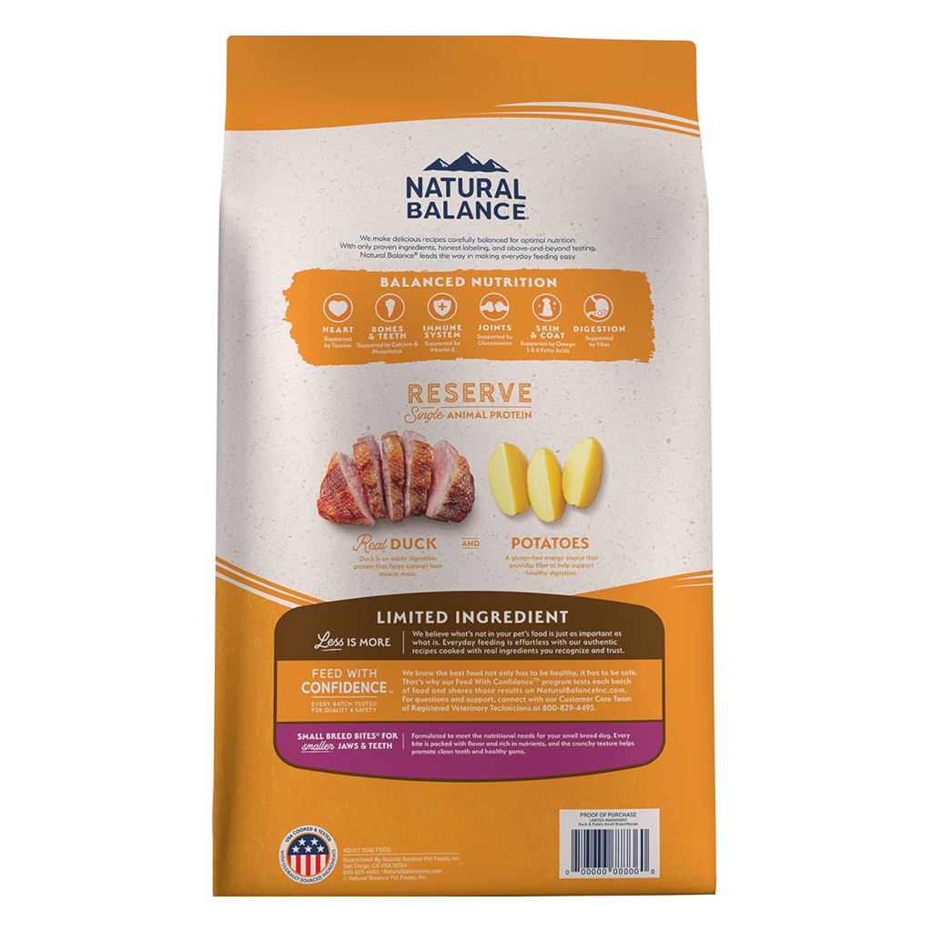 Natural Balance Limited Ingredient Reserve Grain Free Duck & Potato Small Breed Recipe Dog Dry Food Bag, 4-lb image number null