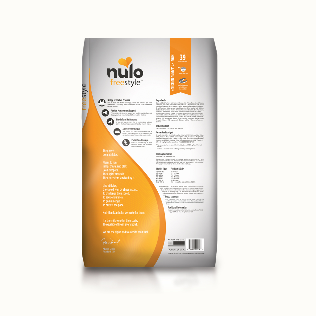 Nulo FreeStyle Adult Trim Dog Grain-Free Cod & Lentils Bag, 24-lb image number null