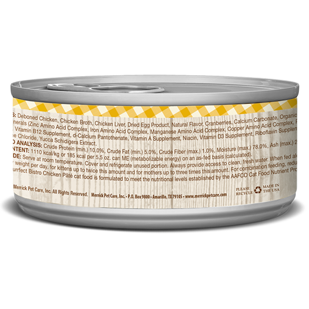 Merrick Purrfect Bistro Grain Free Chicken Pate 5.5-oz Can image number null