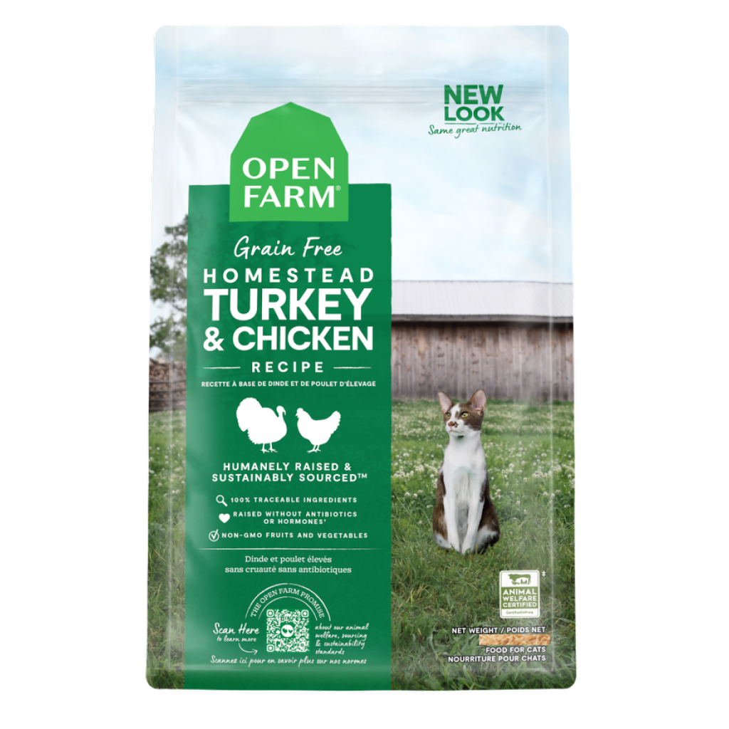 Open Farm Homestead Turkey & Chicken Grain Free Dry Food for Cats, 4-lb image number null